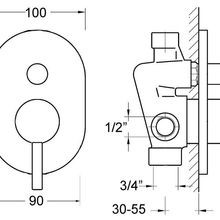 Shower Divert Mixer Satin Black gallery detail image