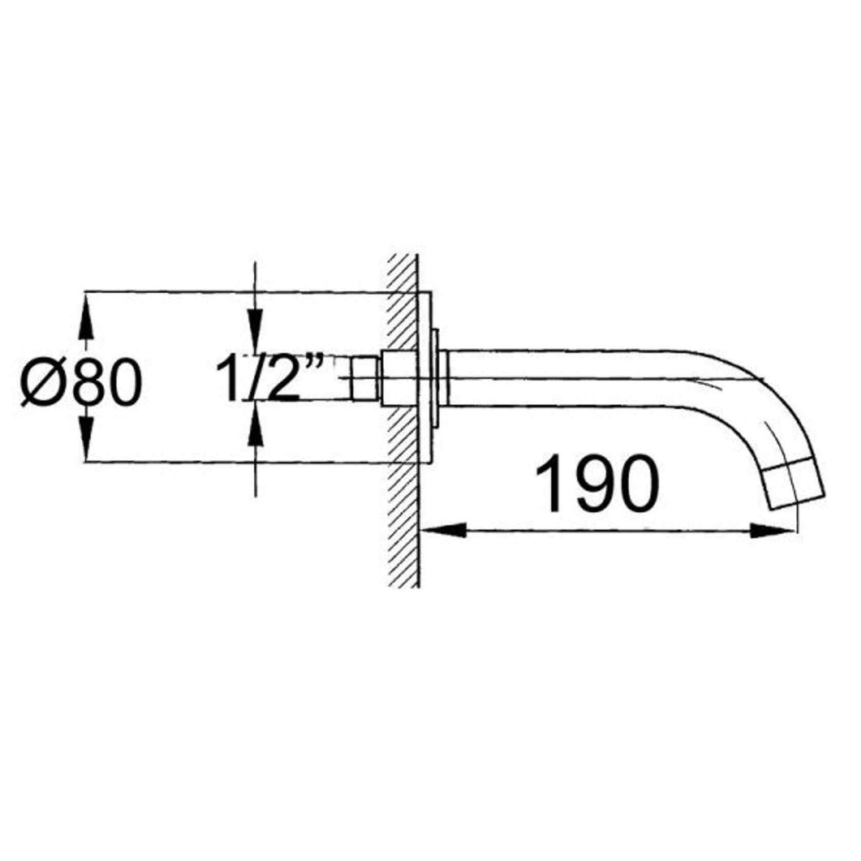 Elisa Wall Mounted Bath Spout Chrome gallery detail image