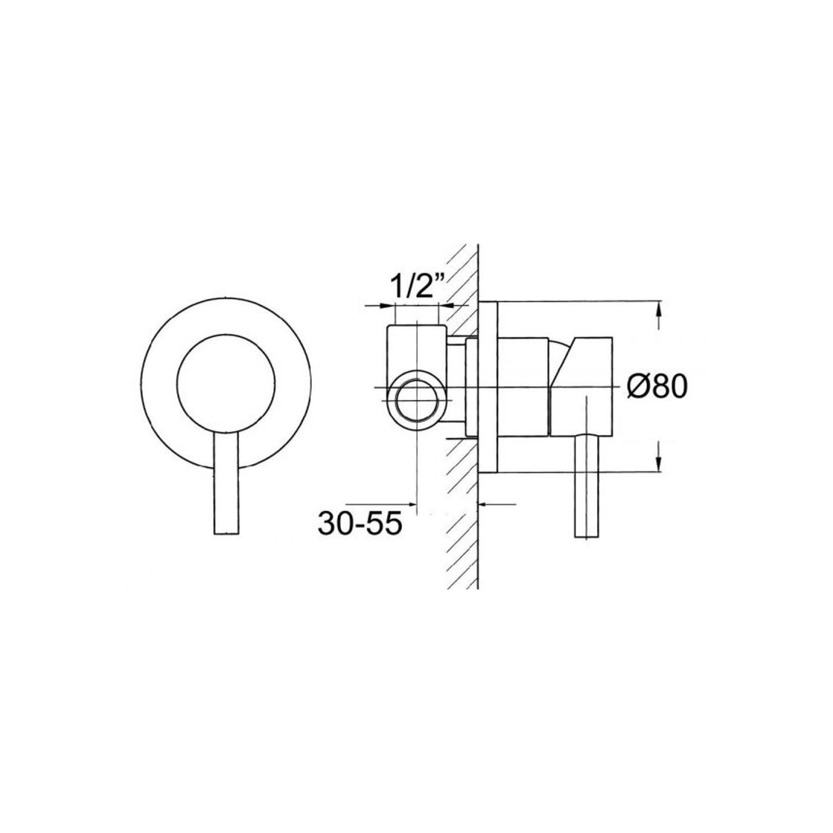 Elisa Round Shower/Bath Mixer Chrome gallery detail image