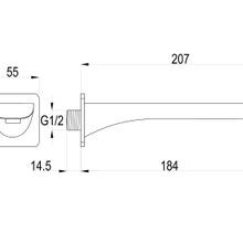 Flint Wall Mounted Bath Spout Gun Metal gallery detail image