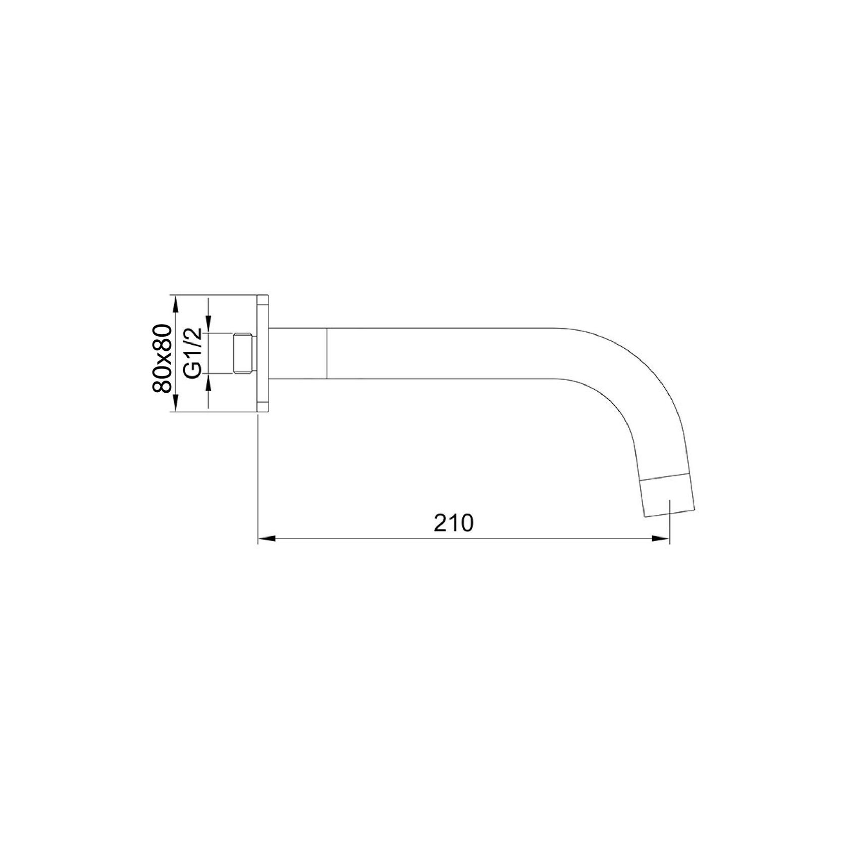 Loft Wall Mounted Bath Spout Gun Metal (Round) gallery detail image