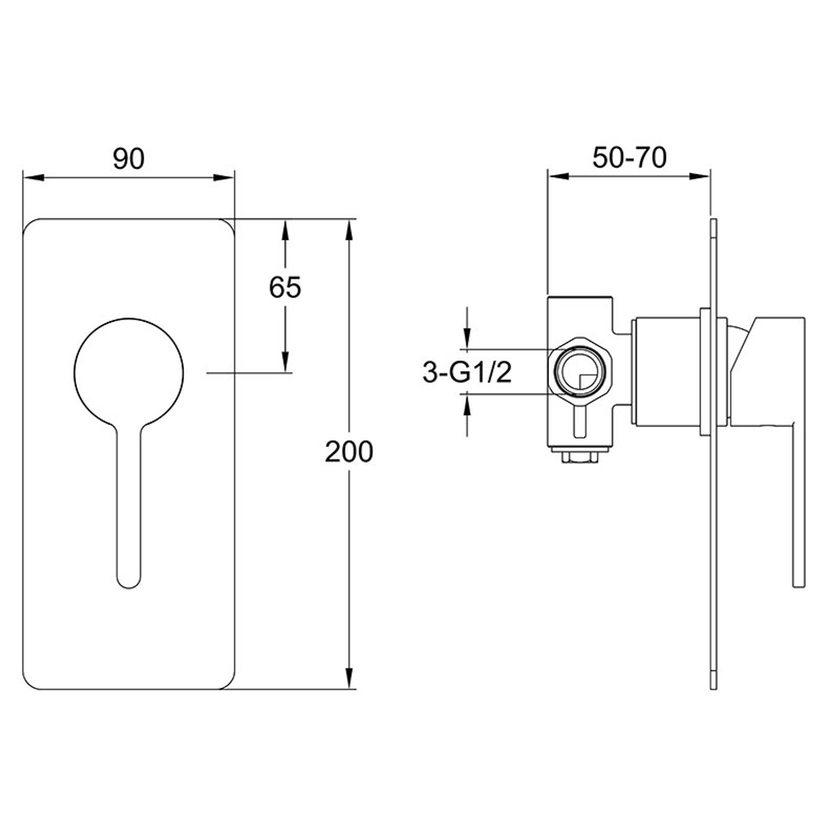 Loft Shower/Bath Mixer Chrome gallery detail image