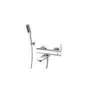 Modern Wall Mounted Bath Mixer and Shower Set Chrome gallery detail image