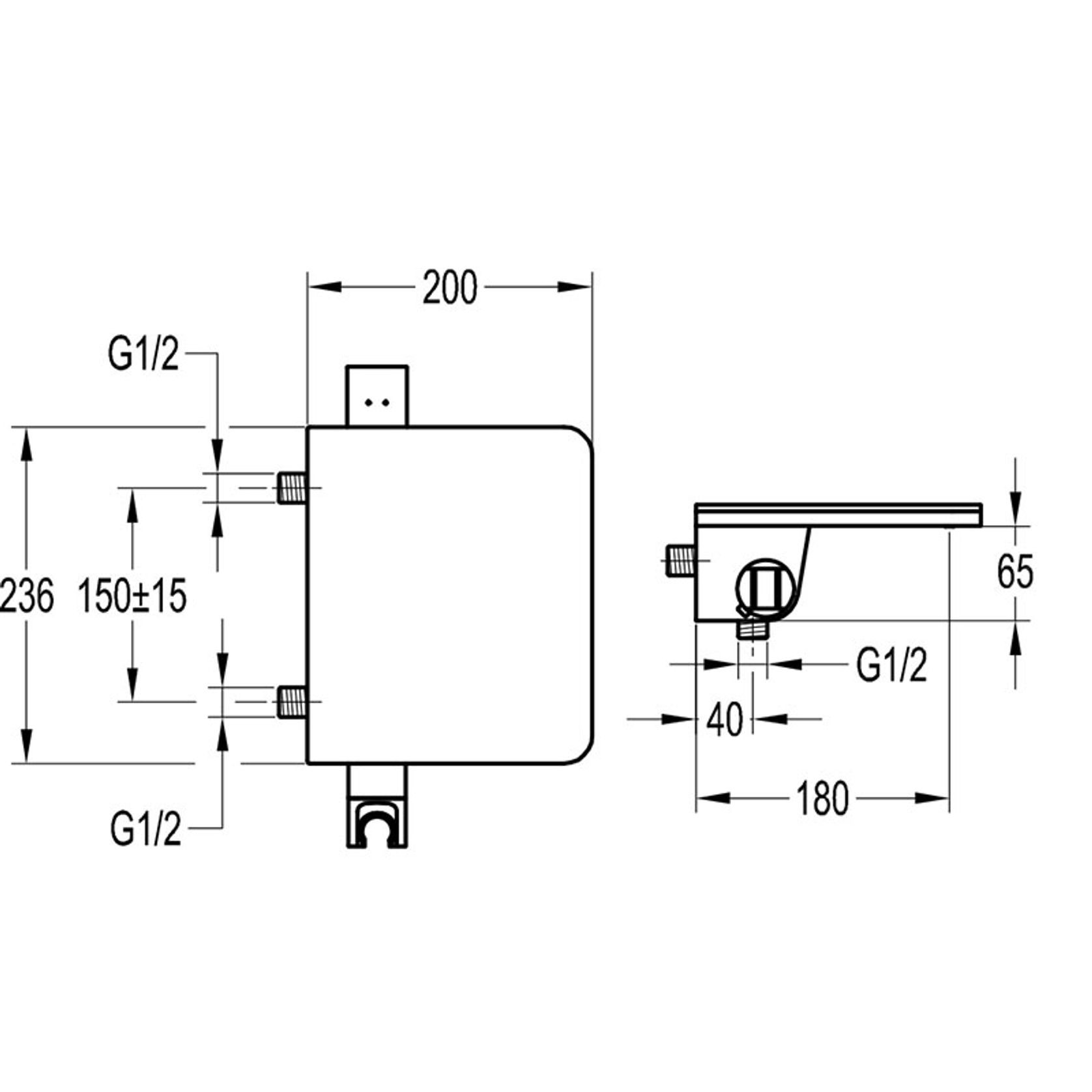 Modern Wall Mounted Bath Mixer and Shower Set Chrome gallery detail image