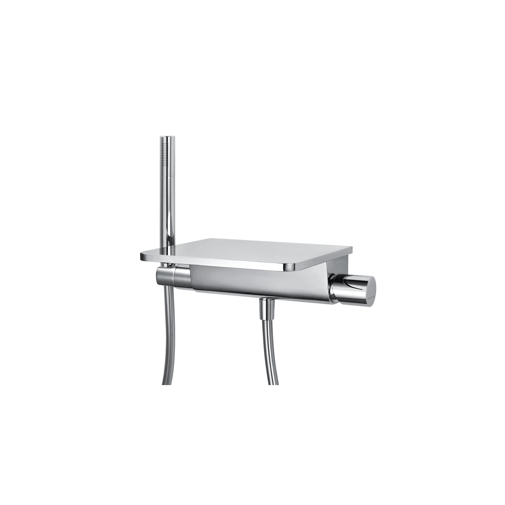 Modern Wall Mounted Bath Mixer and Shower Set Chrome gallery detail image