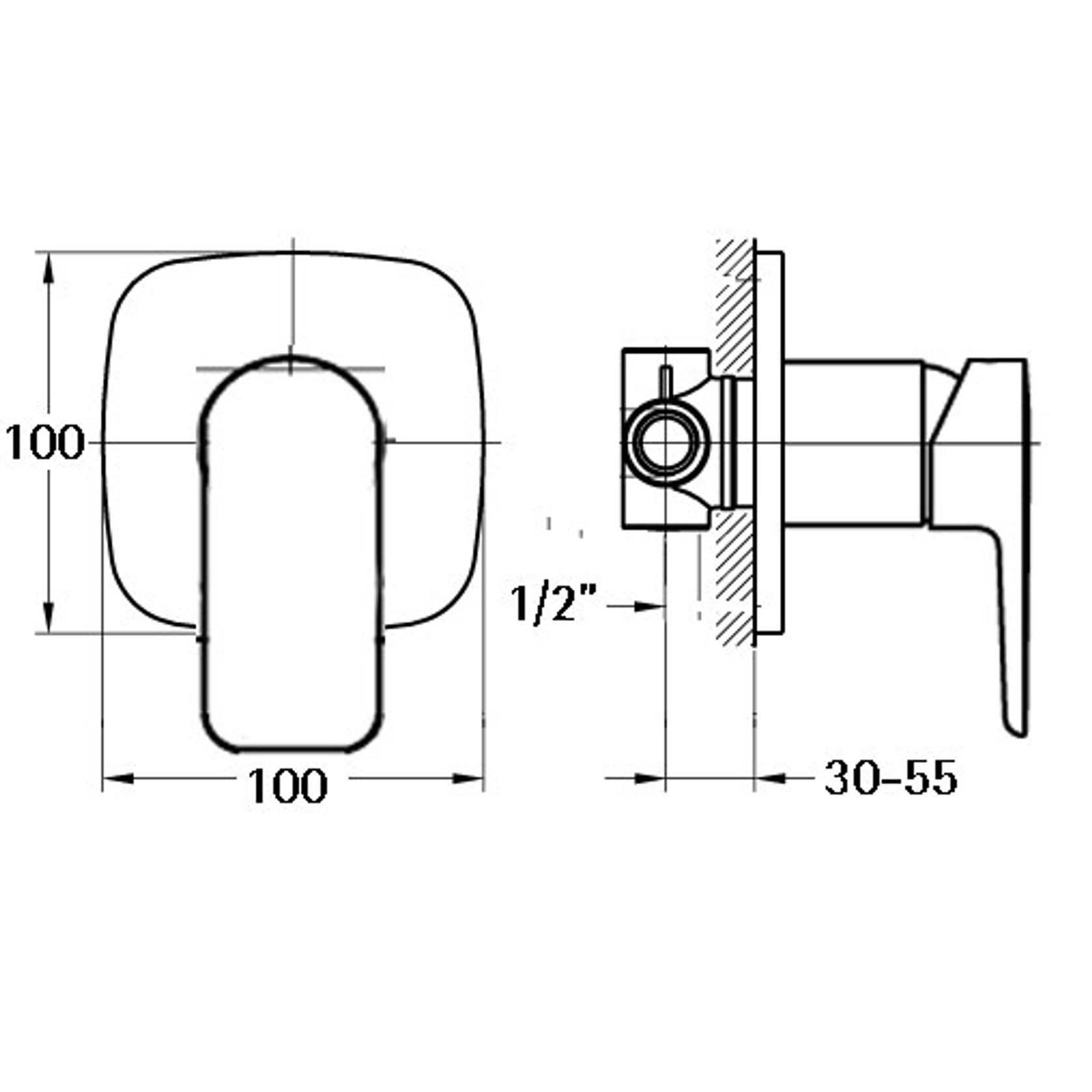 Modern Linea Shower/Bath Mixer Chrome gallery detail image