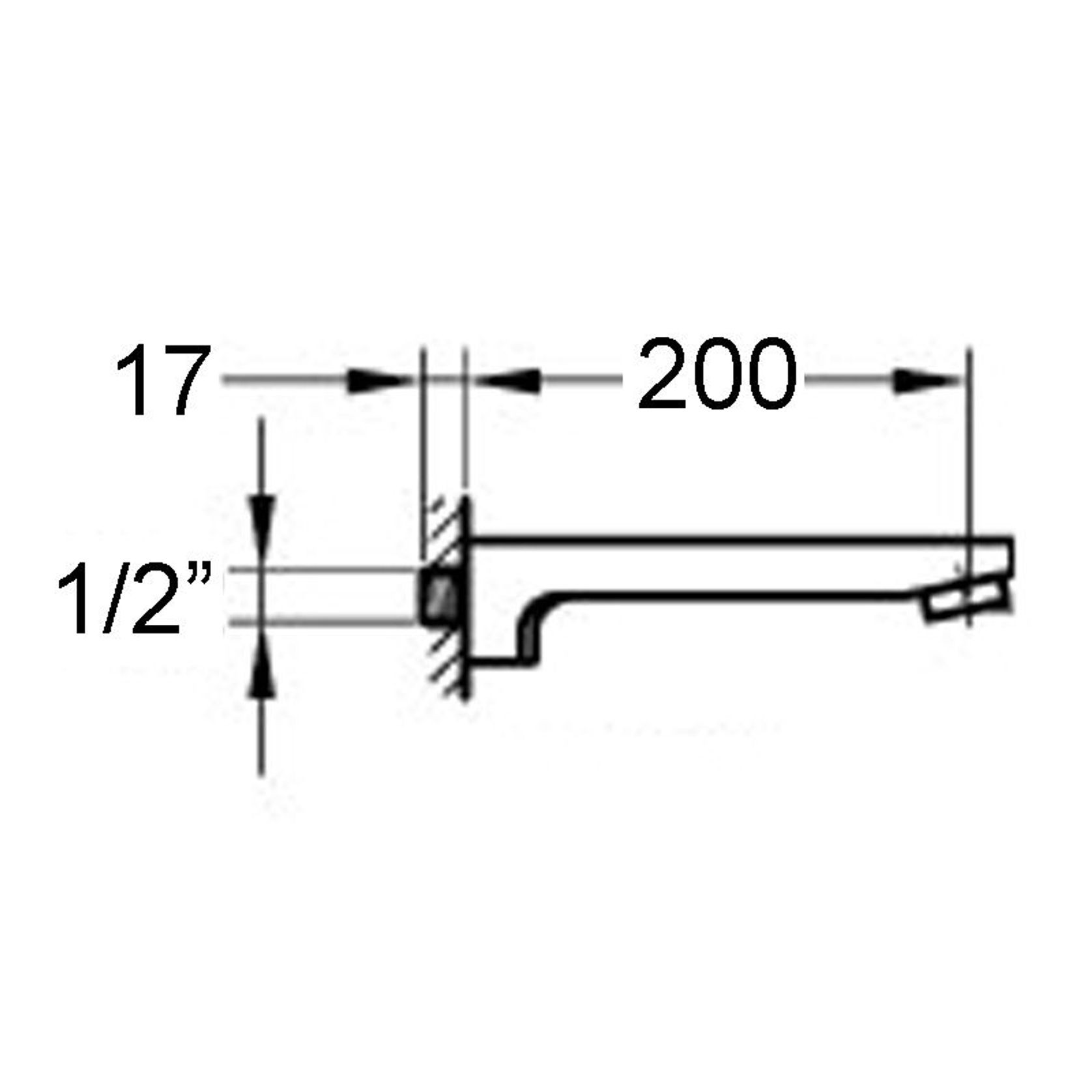 Smart Wall Mounted Bath Spout Chrome gallery detail image