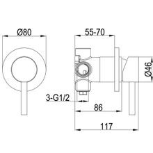 Scarab Shower/Bath Mixer Brushed Gold Knurled Handle gallery detail image