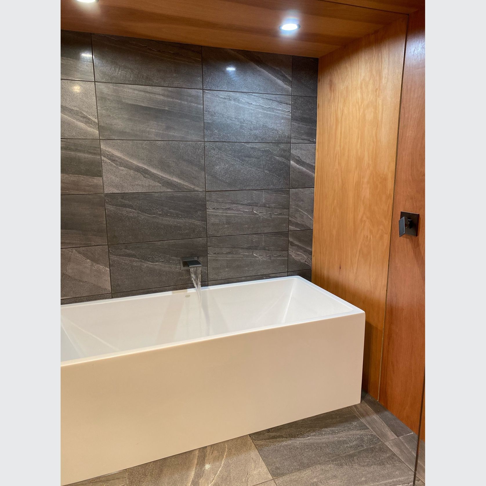 Waterfall Bath Spout - SPOUT11 Brushed Gunmetal | ArchiPro AU