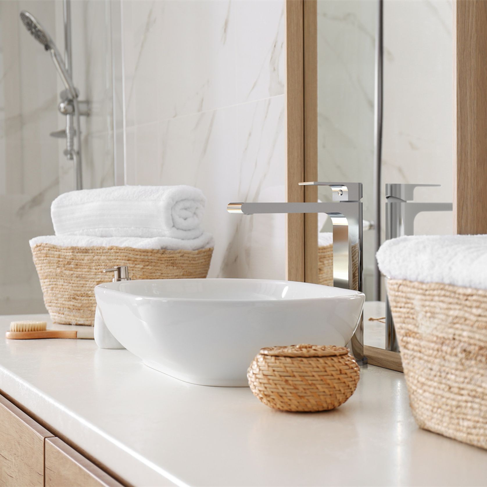 Bianca Tall Basin Mixer | Chrome gallery detail image