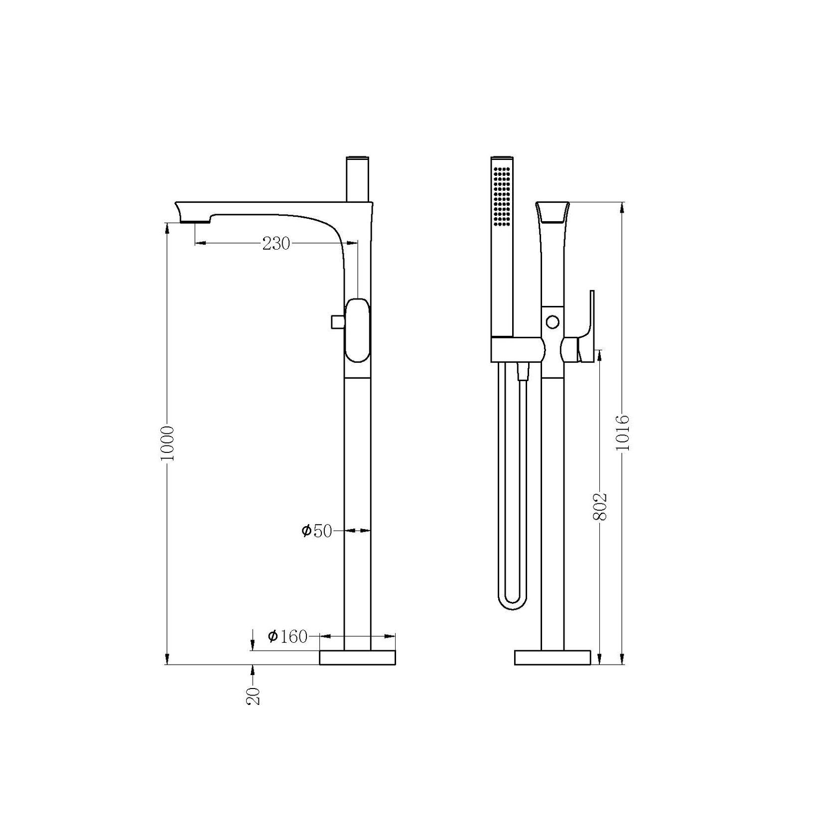 Bianca Bath Mixer & Hand Shower | Gun Metal gallery detail image