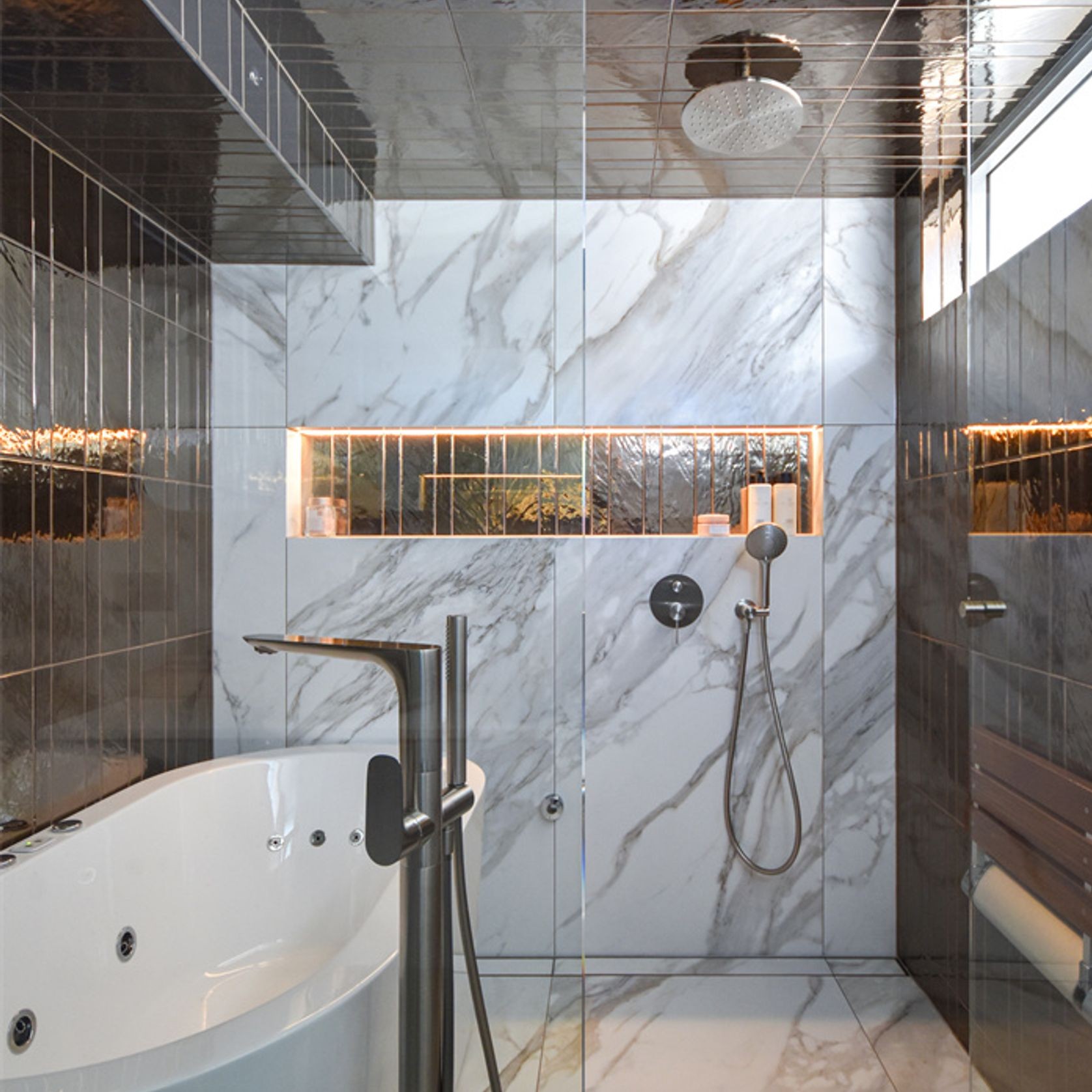 Bianca Bath Mixer & Hand Shower | Brushed Nickel gallery detail image