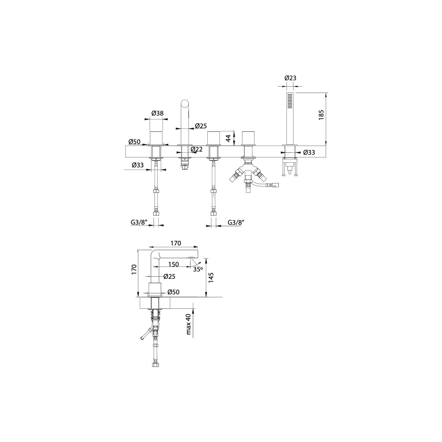 Antonio Frattini OT69 Bath Set gallery detail image