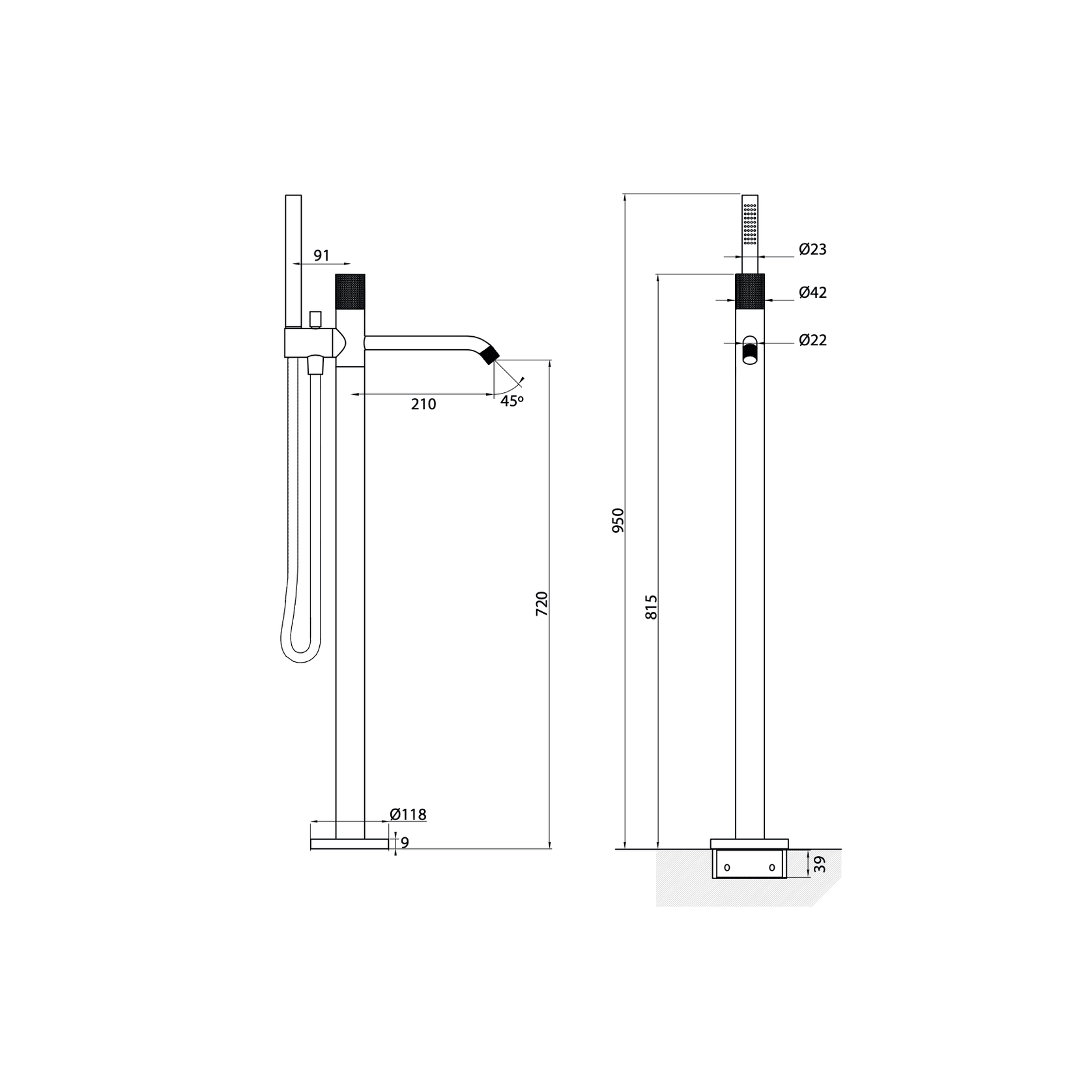 Antonio Frattini R261 Free Standing Bath Tap gallery detail image