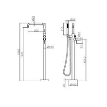 Zen SS316L Freestanding Bath Mixer & Outdoor Shower Hose | Graphite gallery detail image