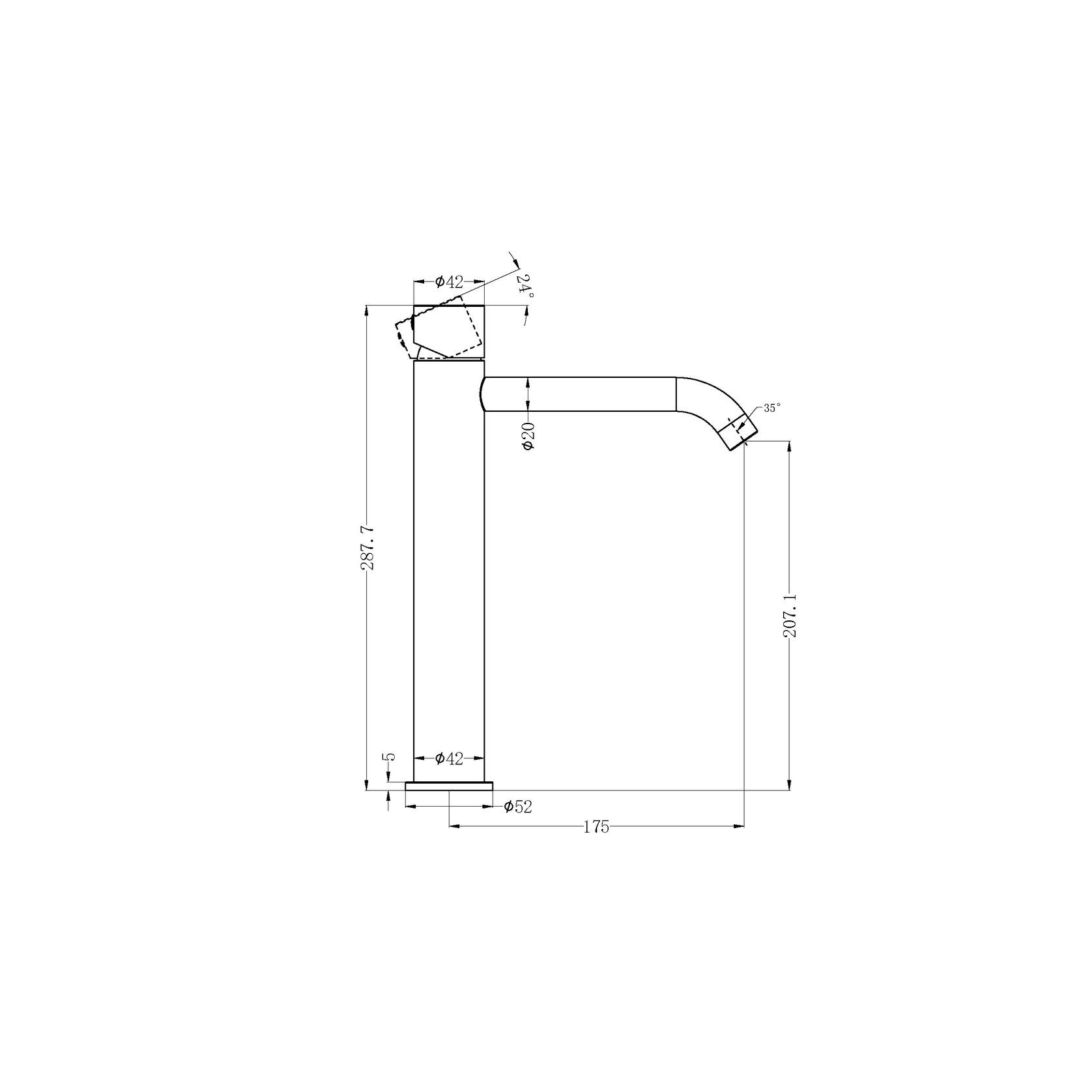 Zen SS316L Tall Basin Mixer Handless | Brushed Nickel gallery detail image