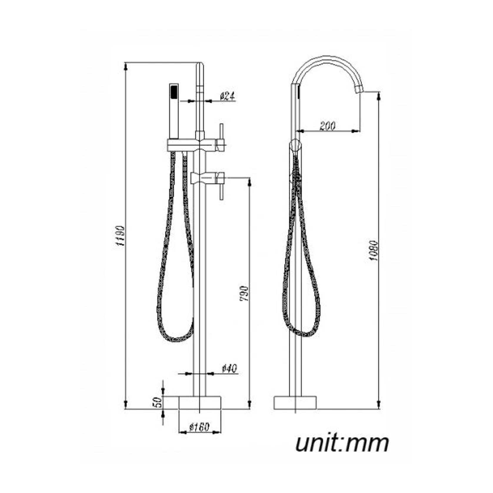 Freestanding Bathtub Spout Matte Black gallery detail image