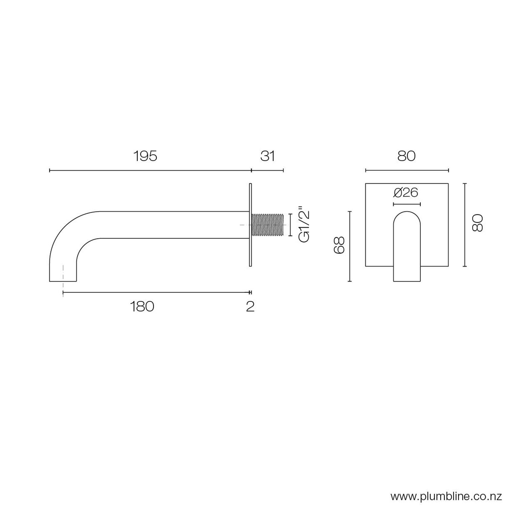 Minimo Wall Mount Bath Spout gallery detail image