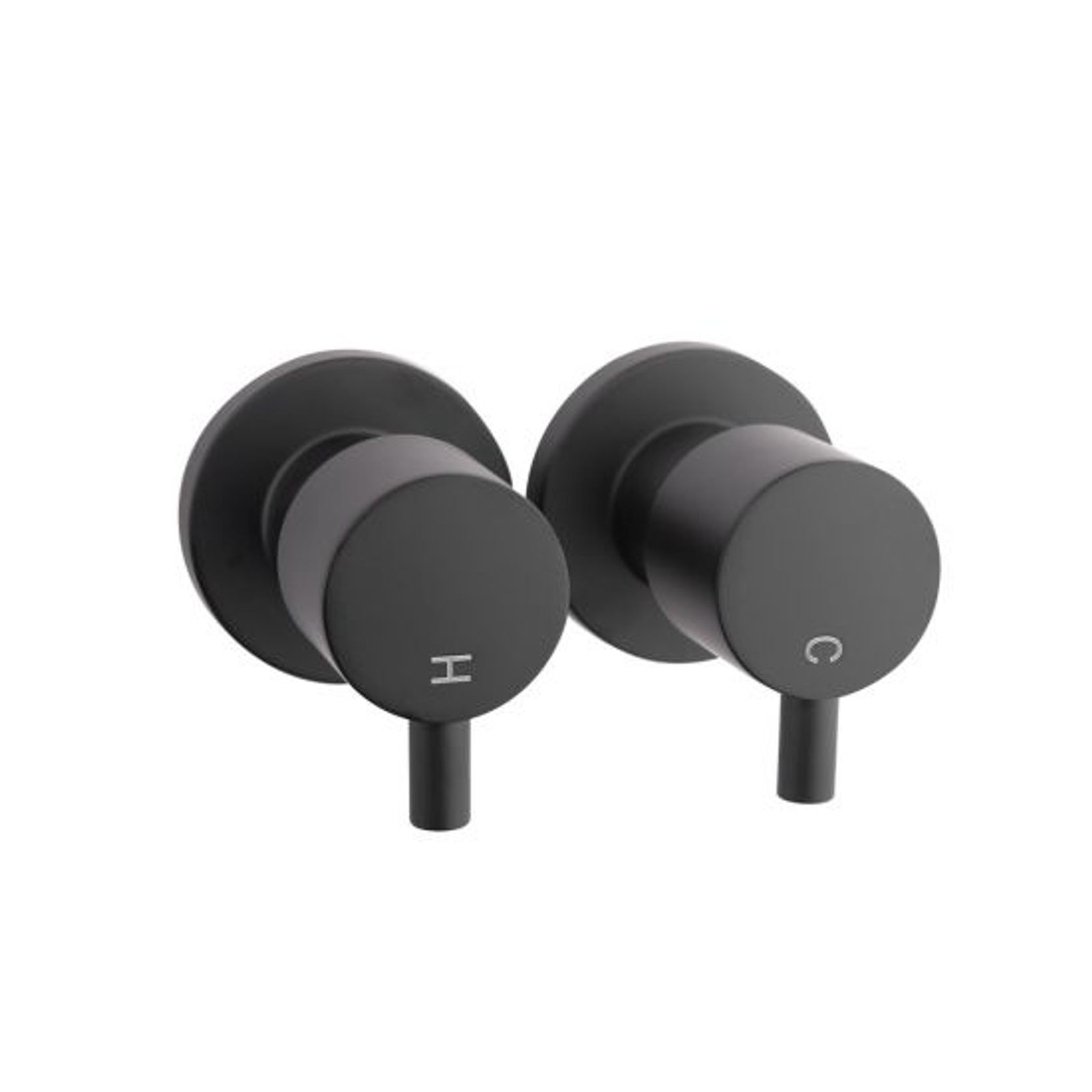 Round Shower Wall Taps Matte Black gallery detail image