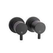 Round Shower Wall Taps Matte Black gallery detail image