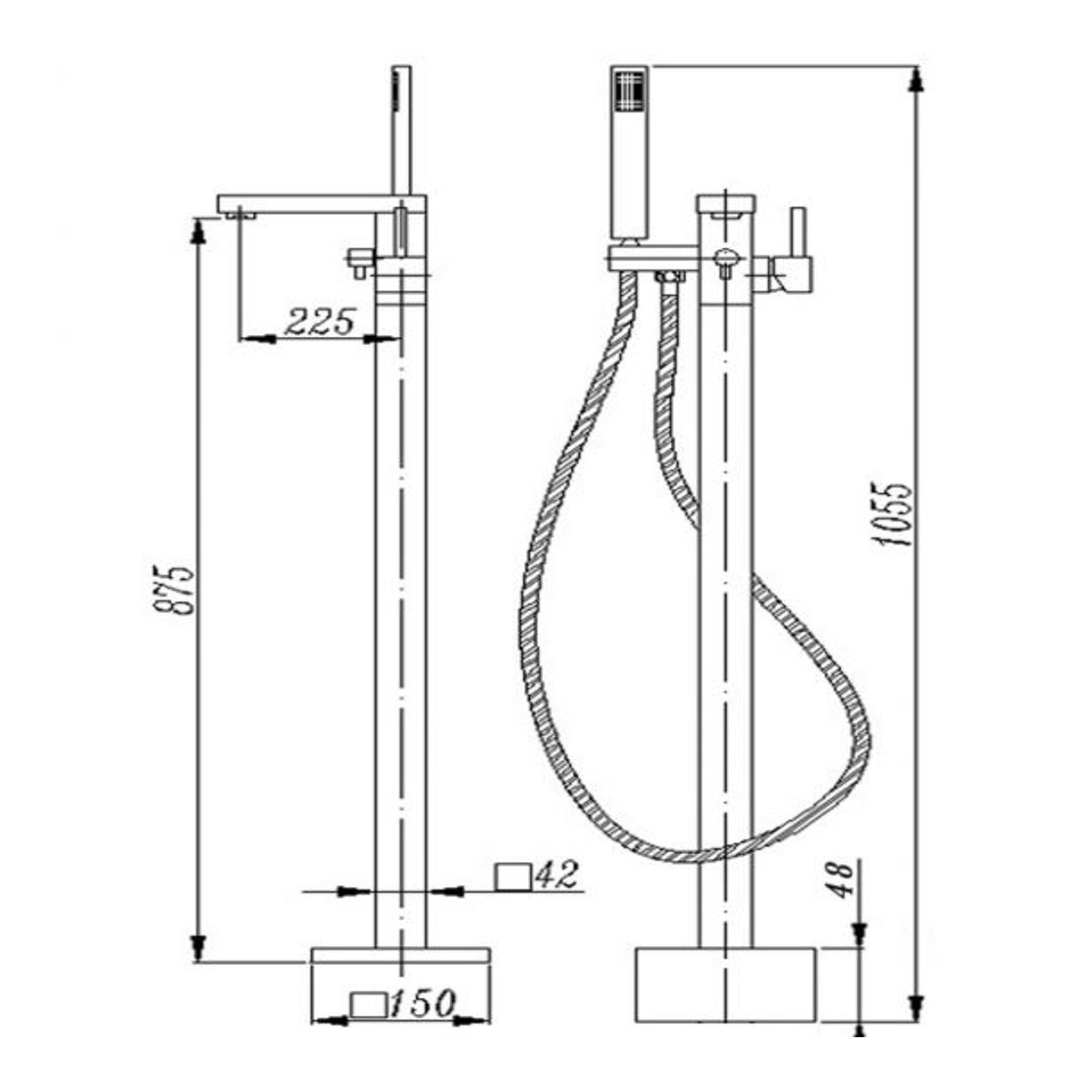 Freestanding Tap with Handheld Shower Chrome gallery detail image