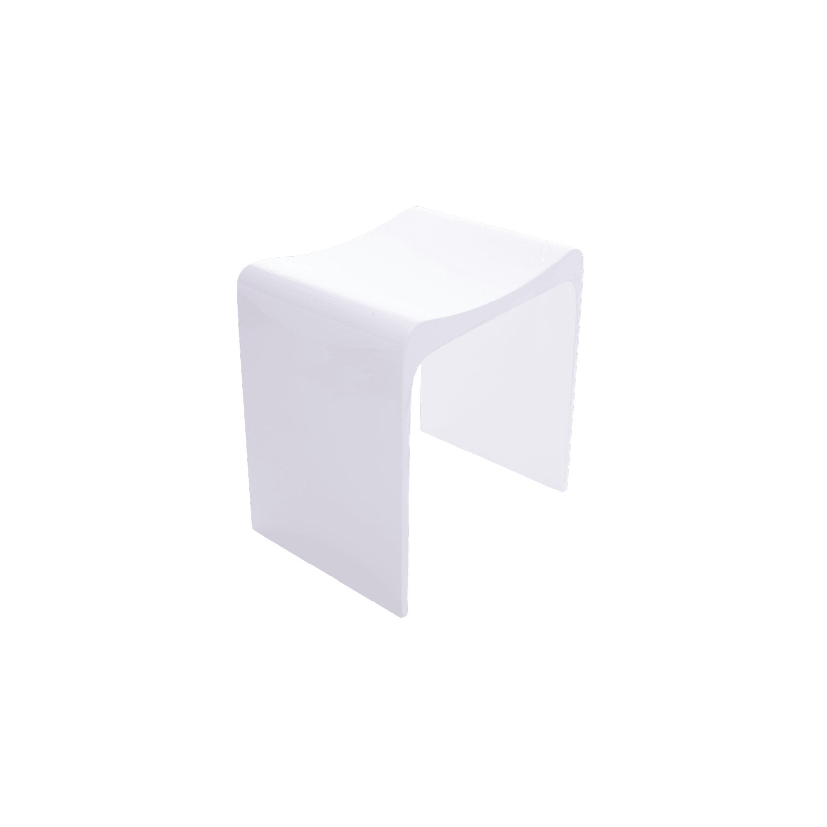 iStone Shower Stool Gloss White gallery detail image