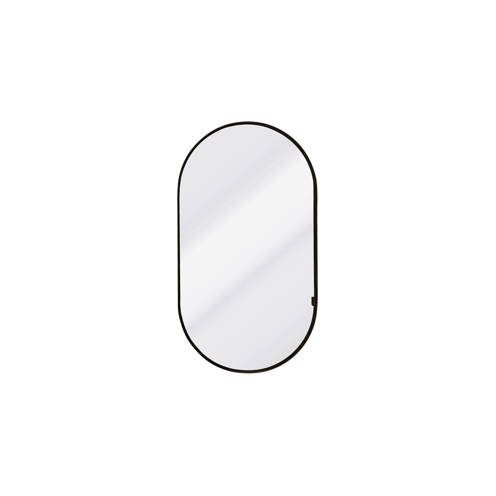 Kzoao 500mm Oval Mirror Cabinet Satin Black gallery detail image