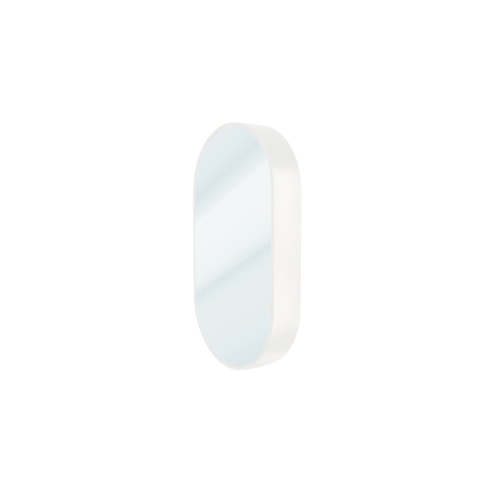 Kzoao 500mm Oval Mirror Cabinet Satin White gallery detail image