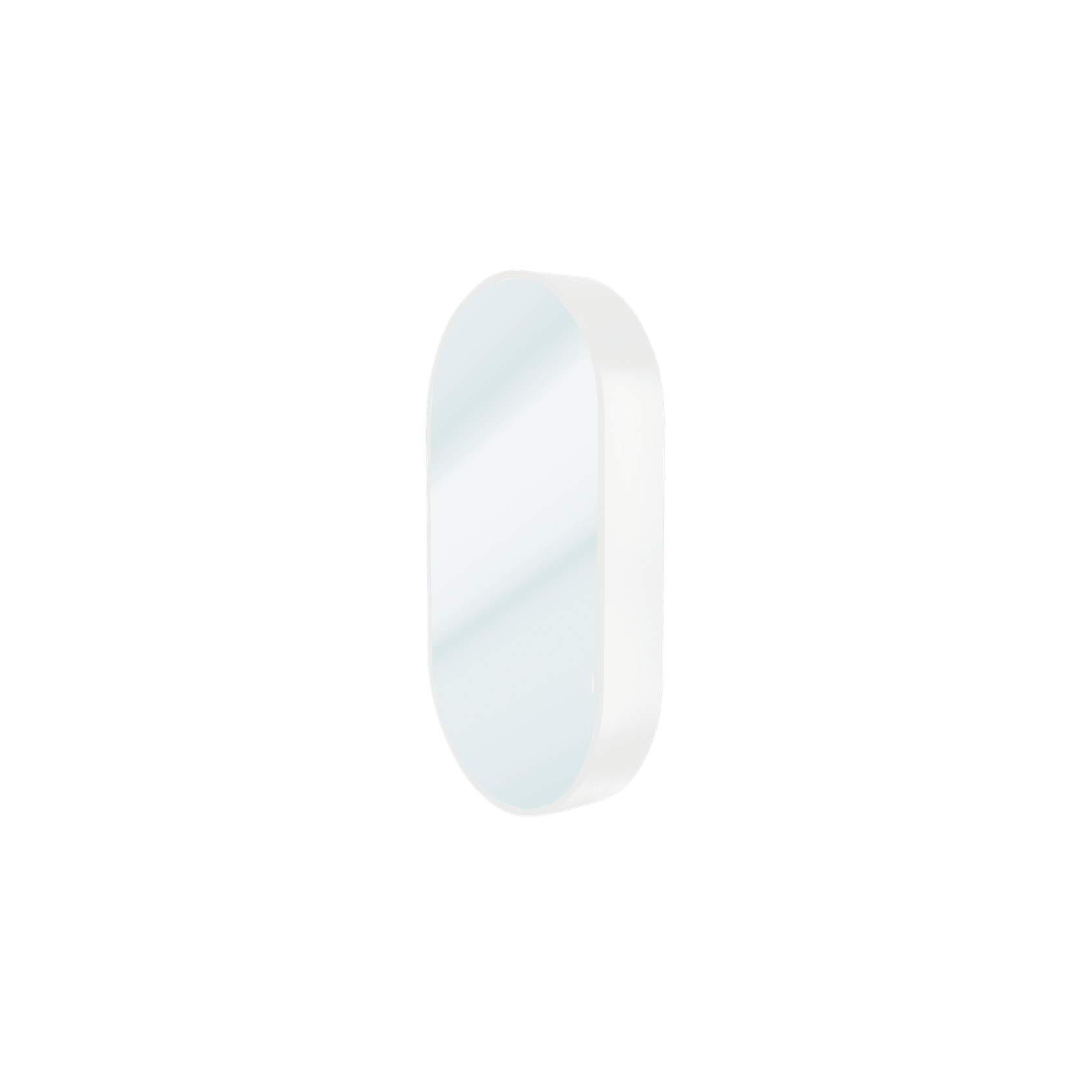 Kzoao 500mm Oval Mirror Cabinet Satin White gallery detail image