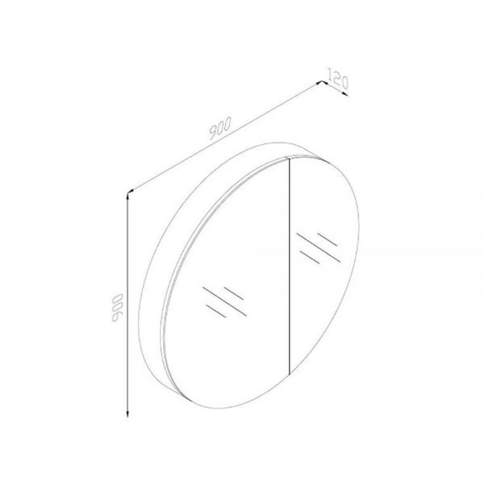 Kzoao 900mm Round Mirror Cabinet Satin White gallery detail image