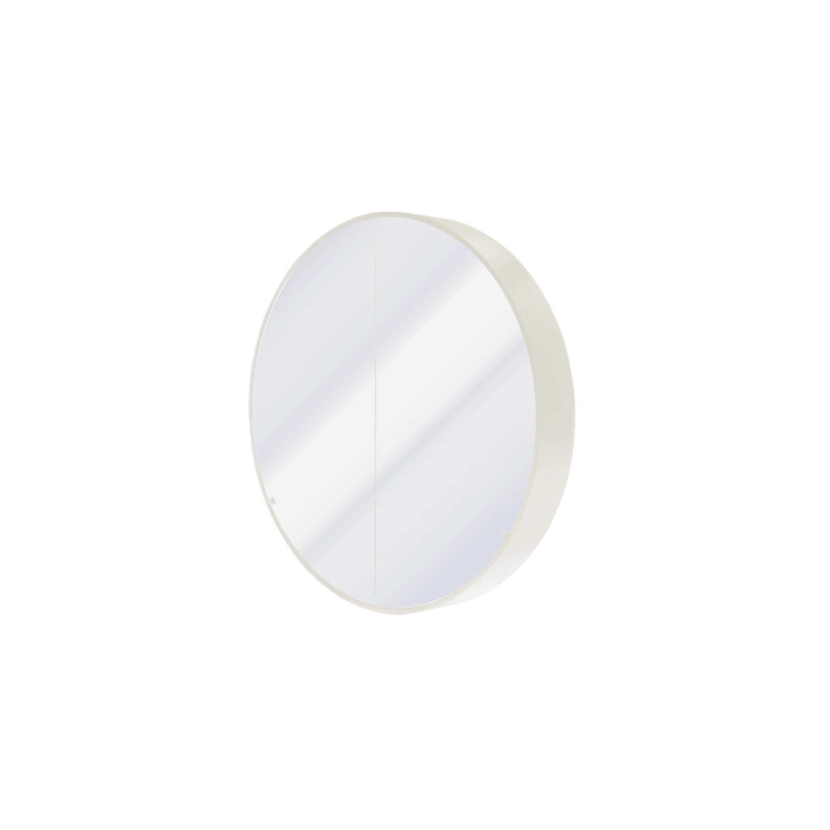 Kzoao 900mm Round Mirror Cabinet Satin White gallery detail image