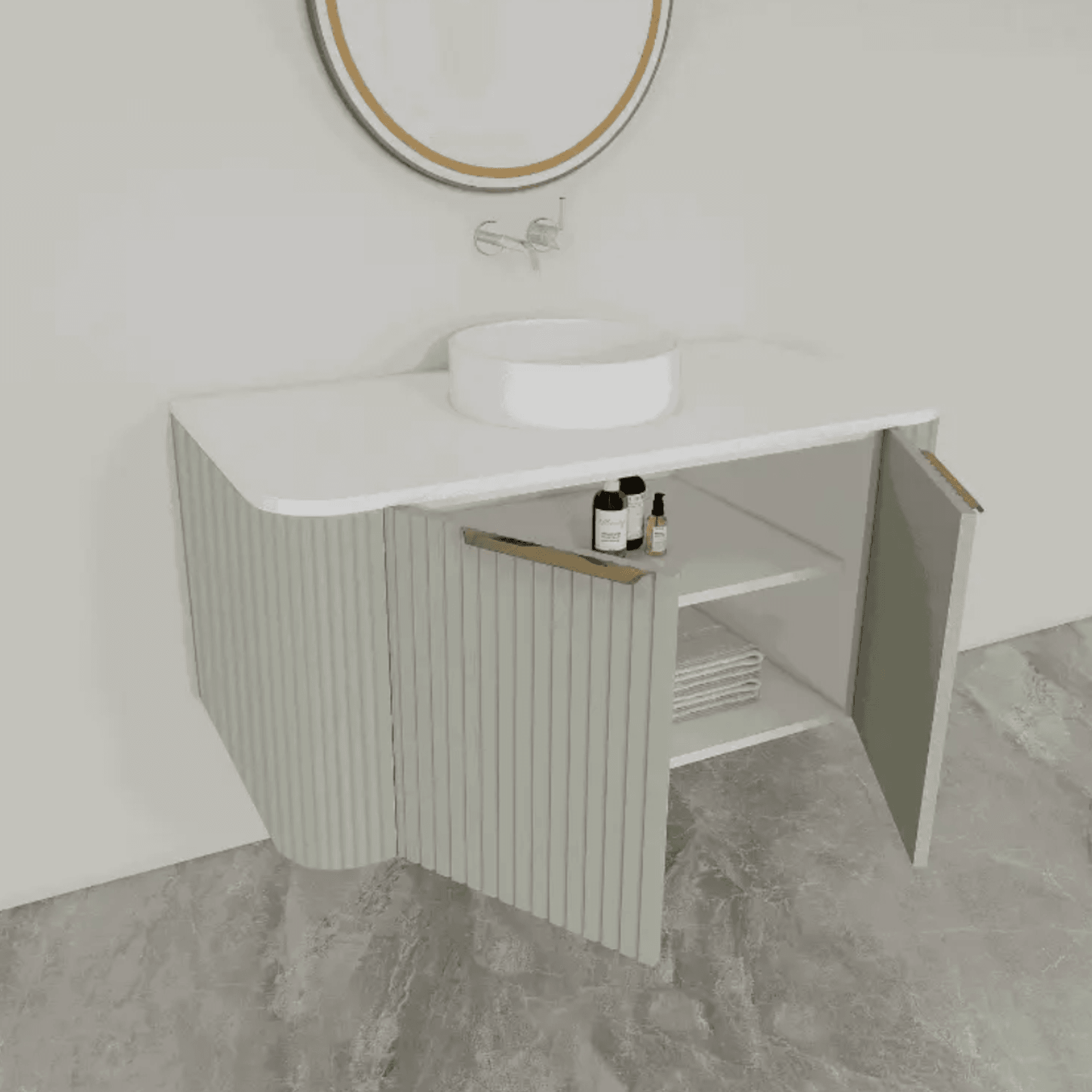 ESTATE 90 Vanity | Wall-hung with doors W1100-1300mm gallery detail image