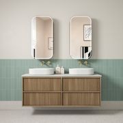Aulic Venetta Fluted Wall Hung 1500m Harvest Oak vanity gallery detail image