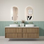 Aulic  Venetta Flute Wall Hung 1800m Harvest Oak Vanity gallery detail image