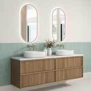 Aulic Venetta Flute Wall Hung 1800m Harvest Oak Vanity gallery detail image