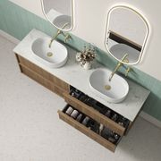 Aulic Venetta Flute Wall Hung 1800m Harvest Oak Vanity gallery detail image