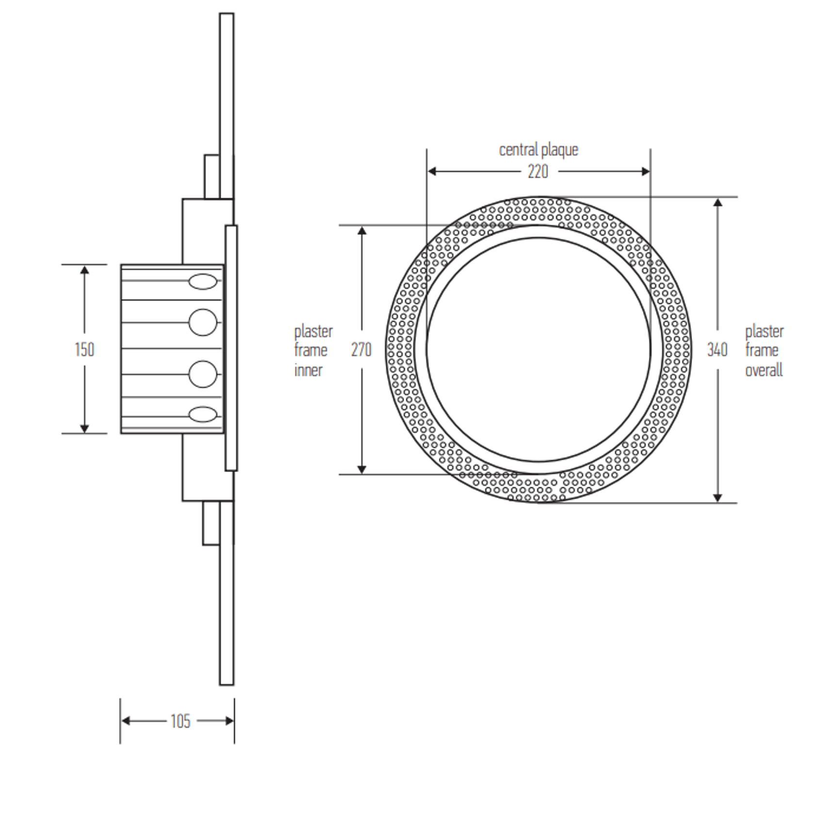 HB1040 Round Frameless Extraction Grill gallery detail image