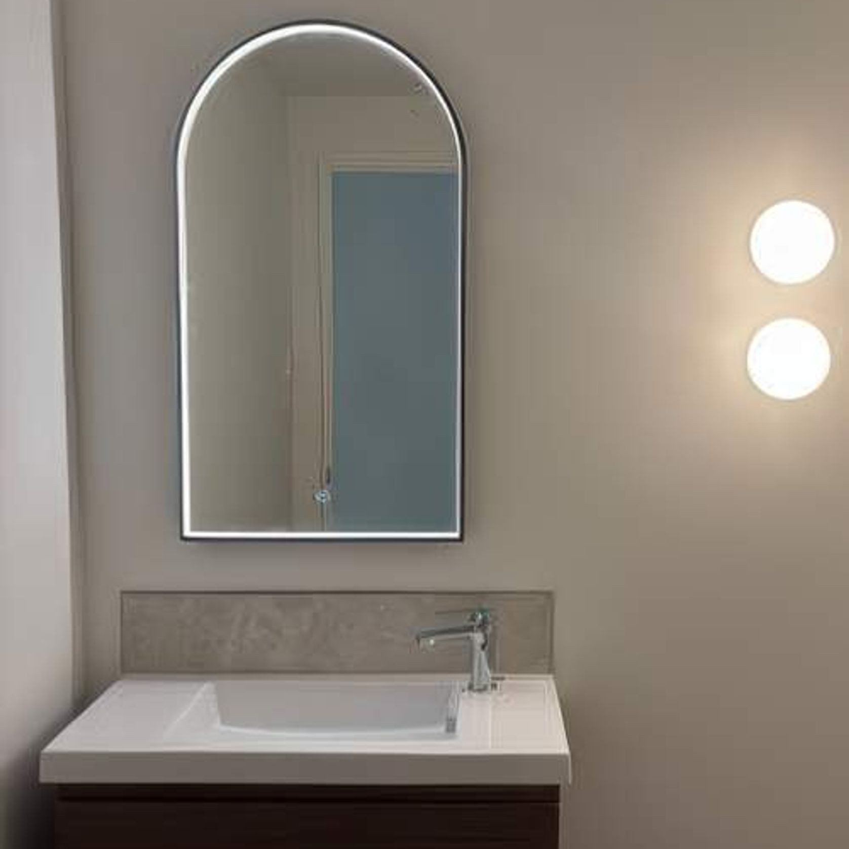 Eclipse Arch LED Aluminium Framed Mirror with Demister gallery detail image