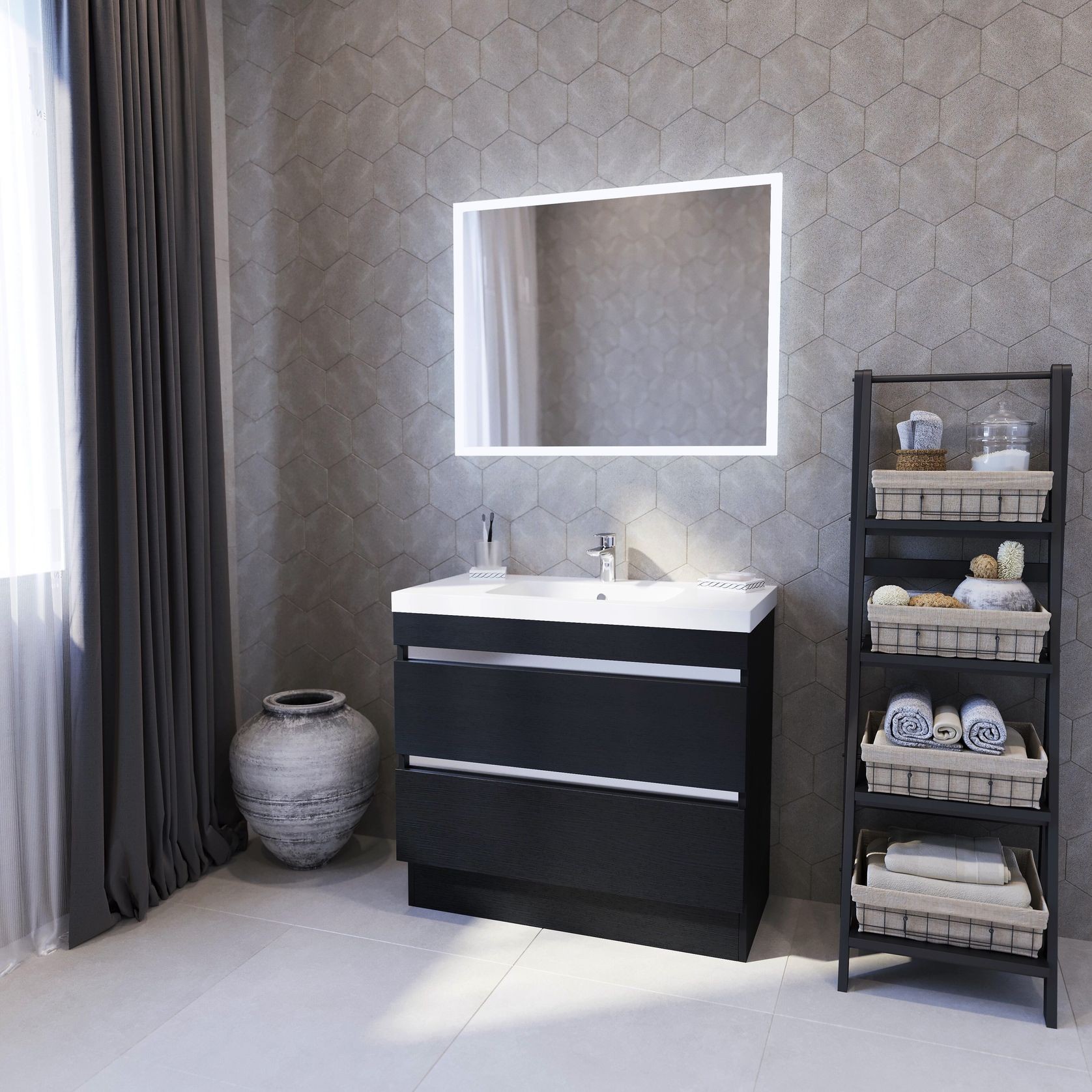 Broadway Rectangular LED Mirror gallery detail image