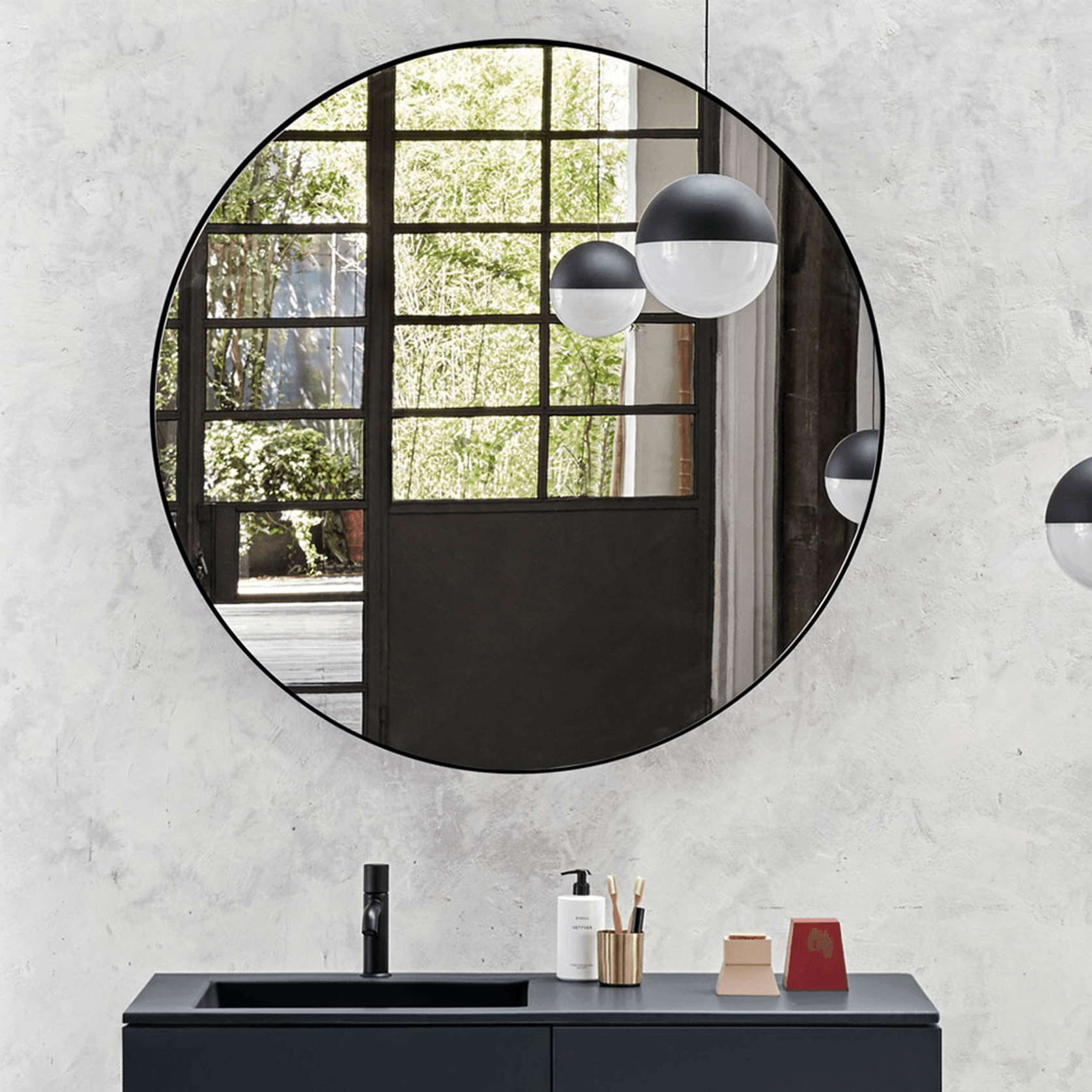 Catino Round Mirror Cabinet by Cielo gallery detail image