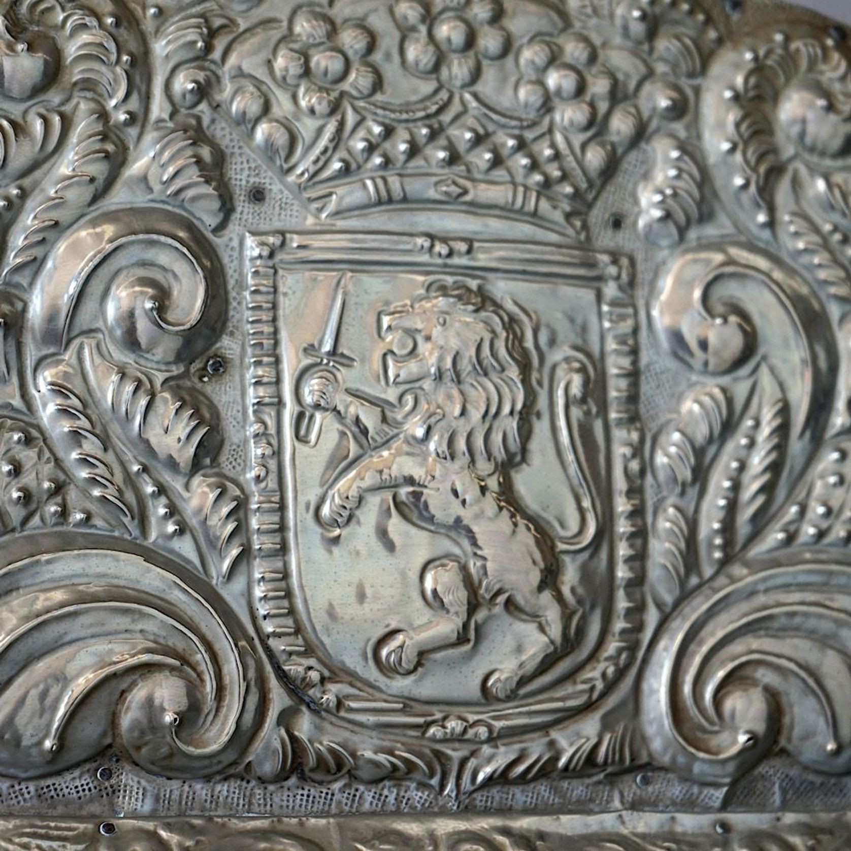 Antique Pressed Metal Régence Mirror gallery detail image