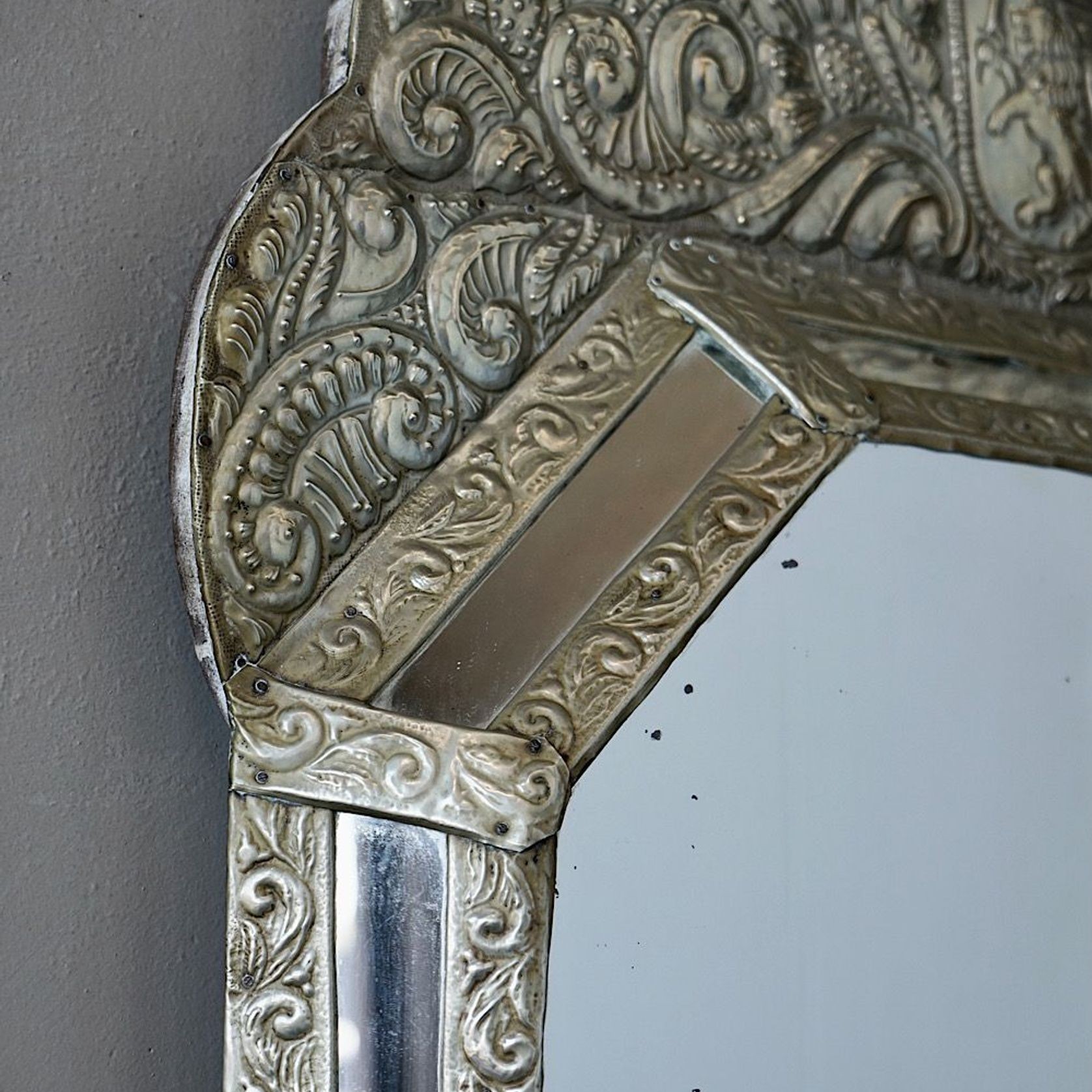 Antique Pressed Metal Régence Mirror gallery detail image
