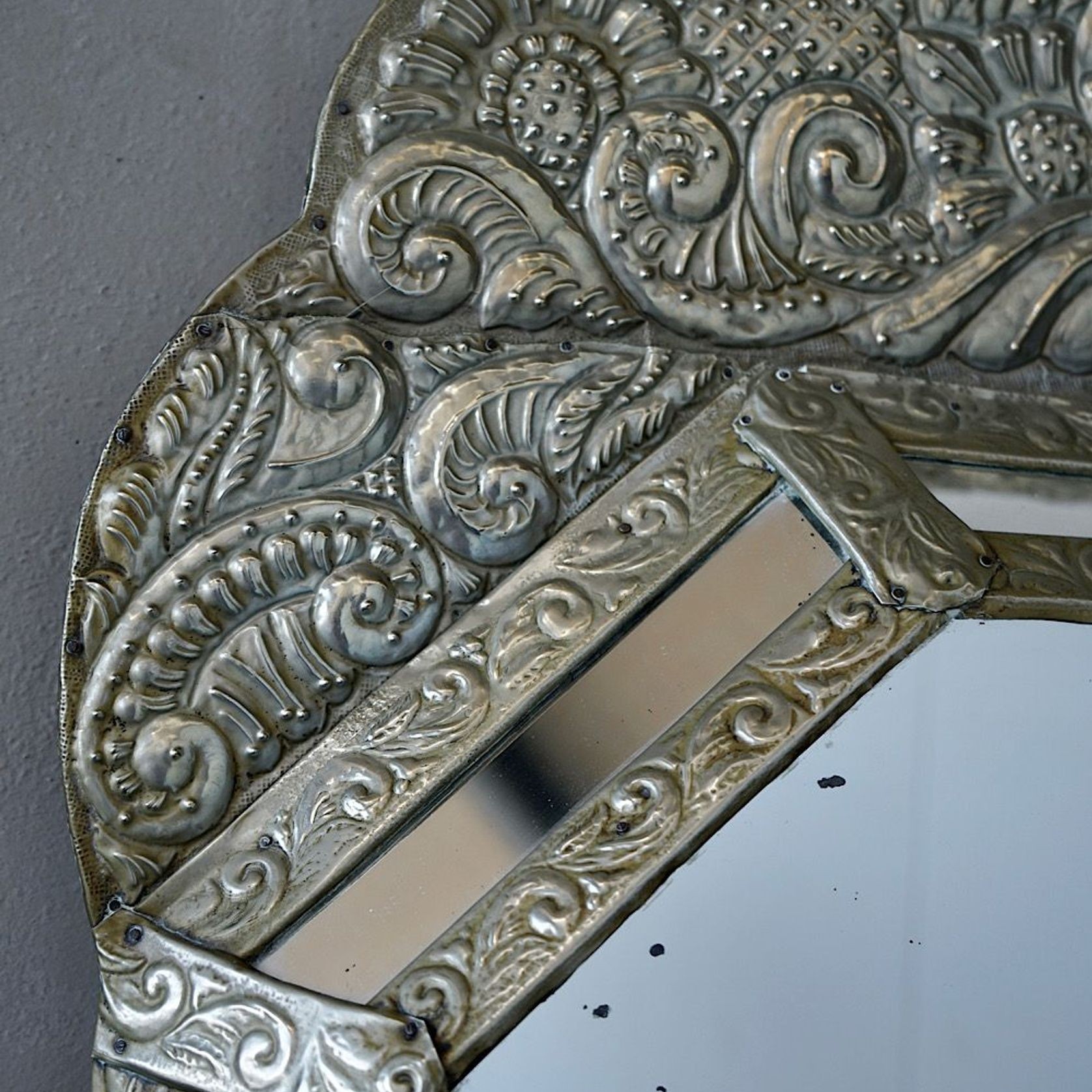 Antique Pressed Metal Régence Mirror gallery detail image