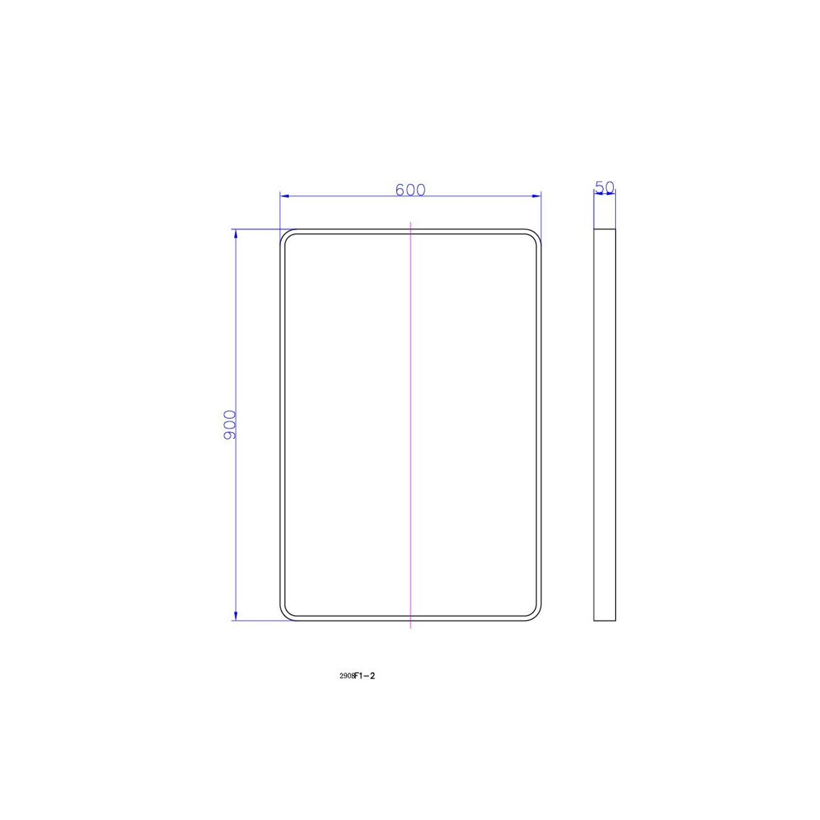 iStone 600 x 900mm Square Mirror Matte Black gallery detail image
