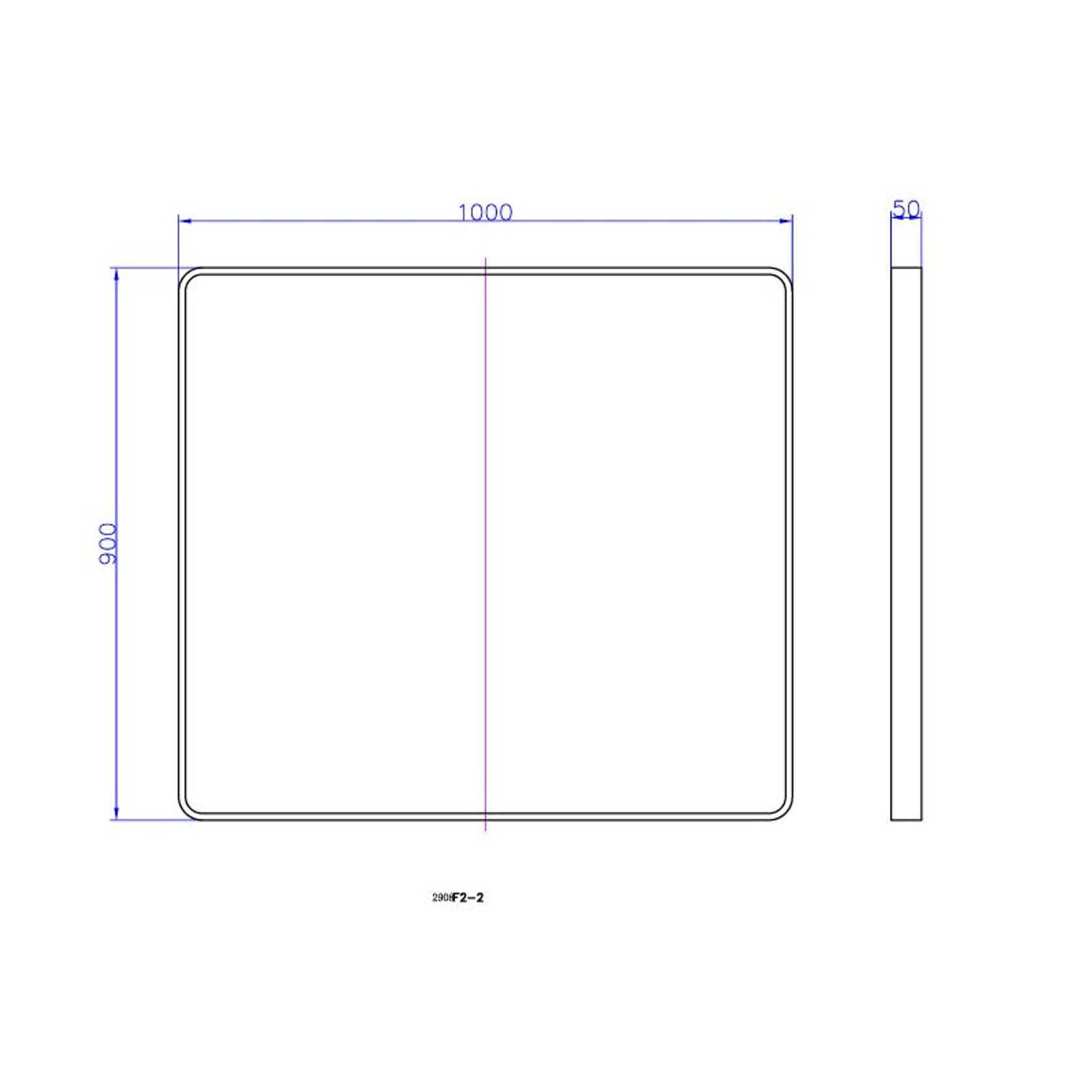 iStone 900 x 1000mm Square Mirror Matte Black gallery detail image