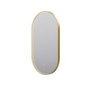 Eclipse Obround Gold LED Framed Mirror with Demister gallery detail image