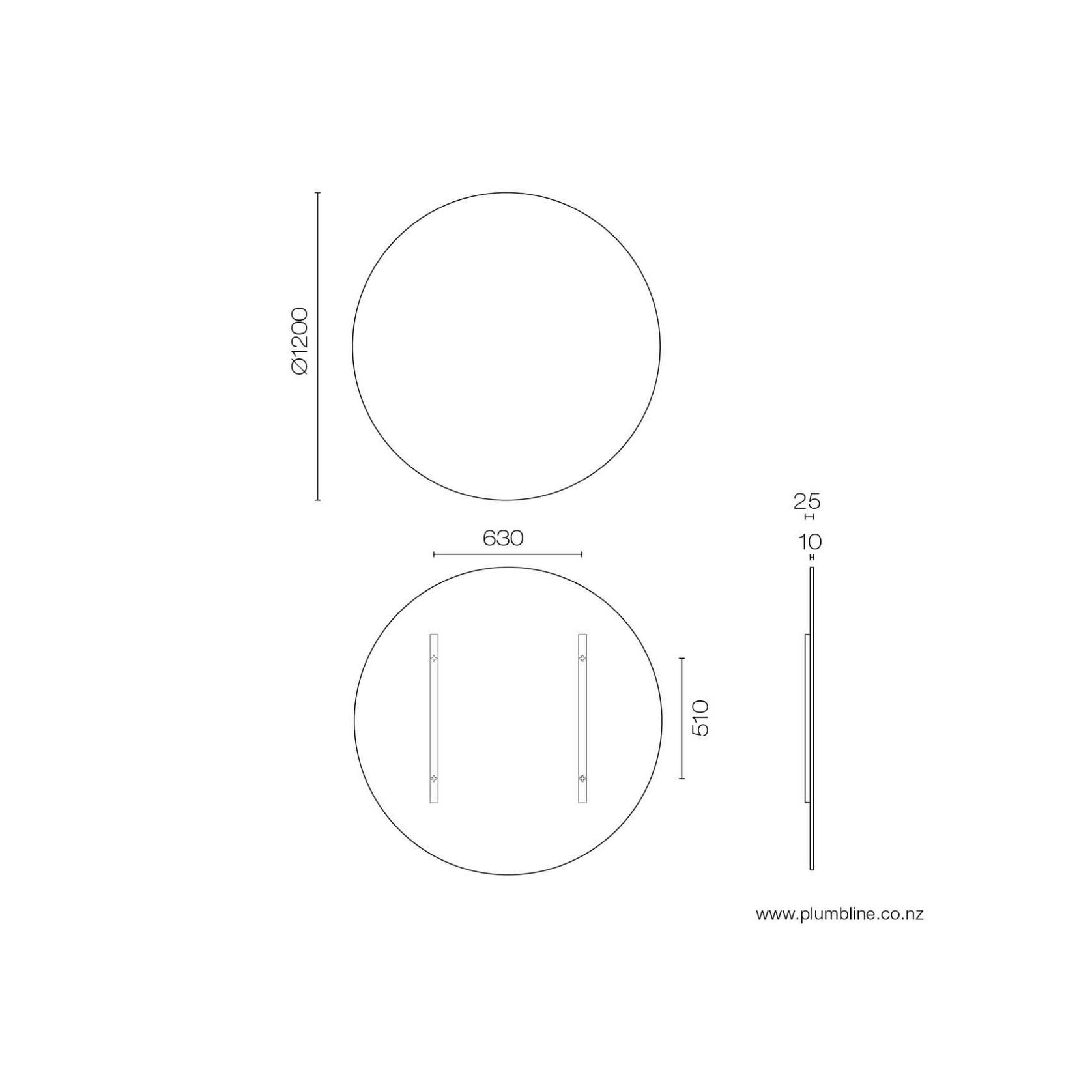 Frame 1200 Round Mirror Black gallery detail image