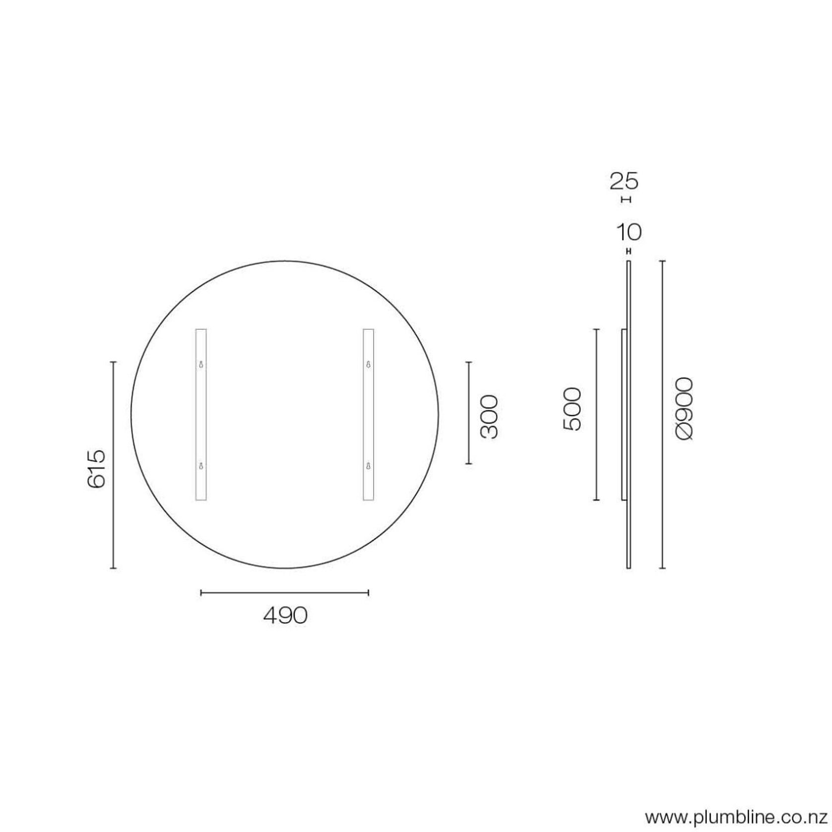 Frame 900 Round Mirror Black gallery detail image