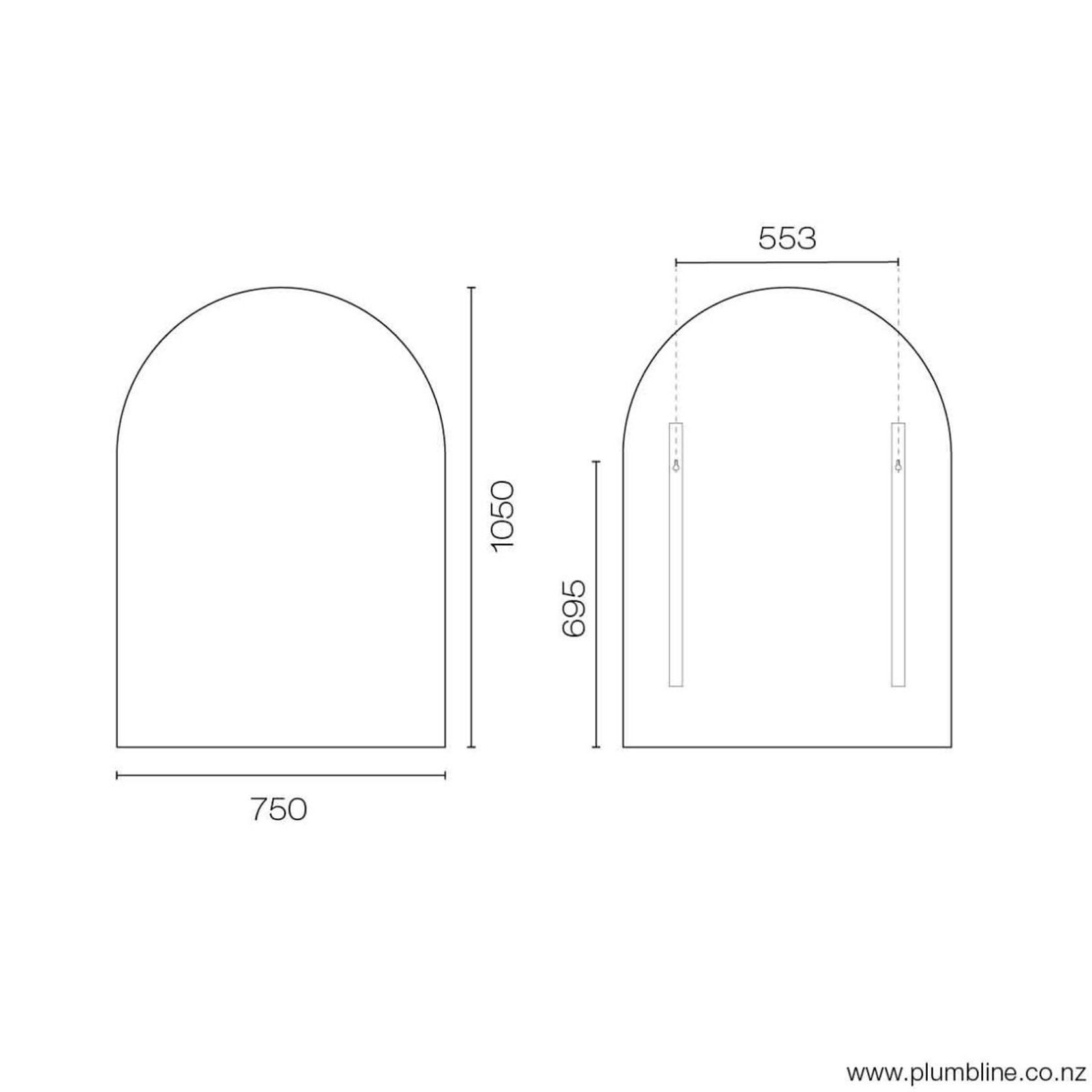 Frame Black 750 Arch Mirror gallery detail image