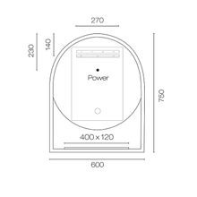 Frame Round LED Mirror with Shelf gallery detail image